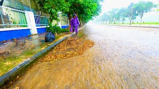 Flooded Streets During Large Storm Drain Unclogging [upl. by Orion462]