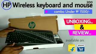 HP wireless keyboard and mouse 200 ‍। ‌Unboxing and review  in hindi [upl. by Ohara]