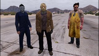 GTA 5 Jason Voorhees Michael Myers Leatherface [upl. by Yvaht]