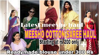 I have ordered Huge Cotton Saree From Meesho  Meesho Cotton Saree For Office College  Meesho [upl. by Rovert]