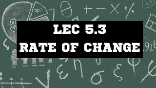 Lec 53 Rate of Change Applications of Derivative [upl. by Dahcir]