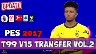 PES 2017 T99 PATCH V15 OPTION FILE Vol2 [upl. by Arahc]