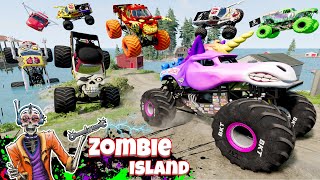 Monster Jam INSANE Zombie Island Adventure 3  Racing Freestyle and High Speed Jumps [upl. by Netsirhk]