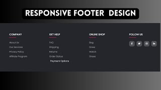 Responsive Footer Design using Html amp CSS [upl. by Nadabas]