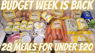 BUDGET WEEK IS BACK  28 Meals Under £20  ASDA JUST ESSENTIALS  Frugal Living  COME SHOP WITH ME [upl. by Earej]