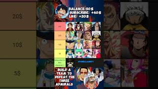 Build a team to defeat the three admirals  onepiece luffy kizaru mihawk shanks [upl. by Abercromby]