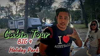 CABIN TOUR  BIG 4  HOLIDAY PARK PET FRIENDLY ACCOMMODATION  RAINBOW BEACH  TRAVEL VLOGS DAY 1 [upl. by Felix]