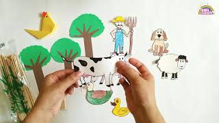 How to Make Old Macdonald Farm Craft for kids  Preschool project at home  Easy animals DIY craft [upl. by Palmore]