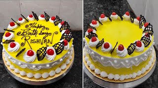 Simple amp Easy Pineapple Eggless Jelly Cake 2Kg Pineapple Eggless Birthday Cake ideas Cherry Design [upl. by Mendel347]