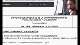 ¡MODELO PAU 2025 de HISTORIA DE LA FILOSOFÍA Madrid Aciertos e incógnitas [upl. by Ulda]