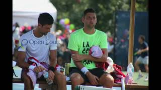 Rogers Cup 2018 – Nadal and Djokovic on the practice court [upl. by Ahsilrae108]