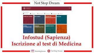 Università La Sapienza INFOSTUD  Iscrizione test Medicina [upl. by Atem877]