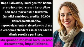 Dopo il divorzio i miei genitori hanno preso in custodia solo mia sorella e non sono mai venuti [upl. by Northey280]