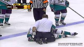 Scott Stevens hit on Paul Kariya  2003 SCF [upl. by Anatlus]