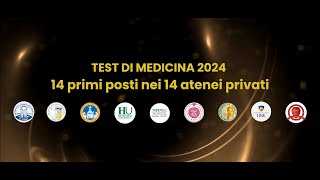 Test di Medicina 2024 14 primi posti nei 14 atenei privati [upl. by Indys]