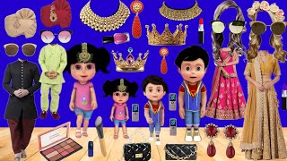 Talking 4 members ka partywear funny makeup comedy video  cartoon video [upl. by Enyalb923]