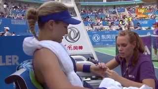 BouchardKvitova Genies medical time out Wuhan Open 2014 [upl. by Odilia]