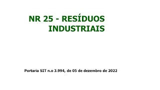 NR 25  RESÍDUOS INDUSTRIAIS [upl. by Gavini]