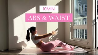 5MIN Daily Abs Pilates  toned abs amp small waist  no equipment  beginner friendly [upl. by Anahpets]