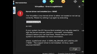 SOLUCIÓN Error de VirtualBox Kernel driver not installed rc1908 [upl. by Day]