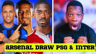 Arsenal GET Psg amp Inter Milan In Champions League Draw [upl. by Naus]