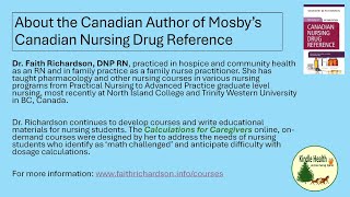 Overview of Mosbys Canadian Drug Reference for student nurses and educators [upl. by Pantin]