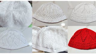 Namajar tupi design  কুশিকাটা নামাজের টুপি ডিজাইন  Crochet prayer Cap design  Namaz ki topi [upl. by Shulman]