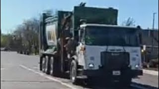 Stockton Ca 107117 On Garbage Autocar ACX Mcneilus ZR CNG Natural gas [upl. by Wearing]