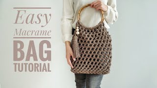 Easy Macrame Bag TutorialŁatwa torebka ze sznurka [upl. by Haneeja]