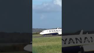 Ryanair 737 takeoff from Leeds Bradford airport planespotting aviation automobile inflight [upl. by Horsey952]