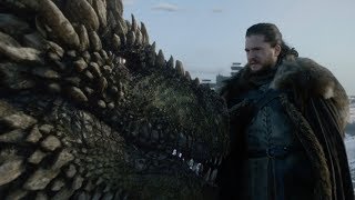 Jon Snow rides a dragon  Game of Thrones Season 8 [upl. by Barina]