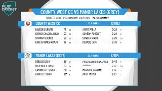 Melbourne Cricket Association  MCA West One Day Div B  Rd1  County West CC v Manor Lakes Grey [upl. by Dehnel]