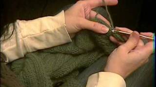 Tutorial Crochet Scallop edge on a knit garment [upl. by Eirffej249]