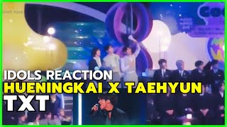 IDOLS Reaction Taehyun e Hueningkai TXT MAMA 2023 [upl. by Enelyar]