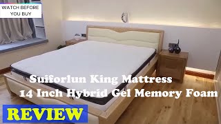 Suiforlun King Mattress 14 Inch Hybrid Gel Memory Foam REVIEW [upl. by Caspar]