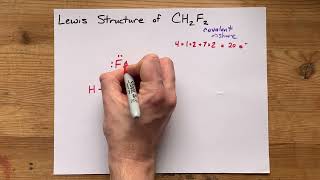 Lewis Structure of CH2F2 difluoromethane [upl. by Iggep]