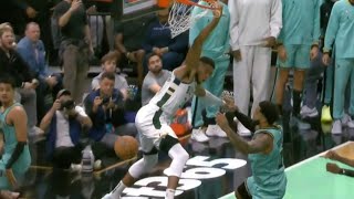 Giannis Hit A Powerful Dunk On Miles Bridges And Then Got Angry At The Referees In The Final Quarter [upl. by Enyluqcaj]