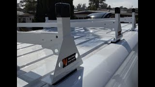 VanTech H1 Roof Rack 2 Bar Install  Ram ProMaster Extended High Roof 2018 [upl. by Colin]