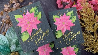 Lovely Layers Poinsettia Cards  Honey Bee Stamps  AmyR 2023 Holiday Card Series 27 [upl. by Lowney]