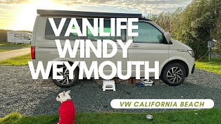 Windy Fleet in Weymouth Winter Vanlife in our VW California Beach [upl. by Eiten594]