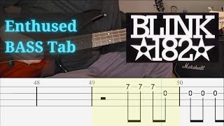 BLINK 182  Enthused  Bass Cover with Bass Tabs [upl. by Akihsay7]