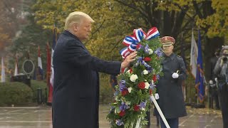 President Trump lays wreath at Tomb of the Unknown Soldier full video [upl. by Sukhum75]