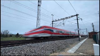 High speed train TGV frecciarossa in France [upl. by Ynobe857]