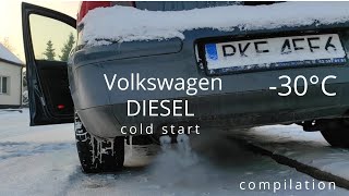 Full Volkswagen extreme DIESEL cold start compilation 30C and more TDI engines [upl. by Polish95]