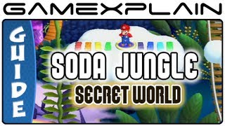 New Super Mario Bros U  Secret World in Soda Jungle amp Meringue Clouds Shortcut [upl. by Klenk]