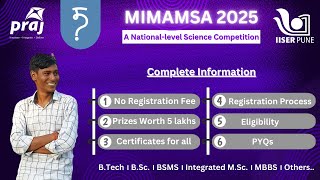 MIMAMSA 2025  Nationallevel Science Competition  Organized by IISER Pune [upl. by Ailaroc]