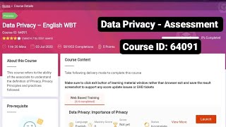 64091  Data Privacy Assessment answers iEvolve TCS tcs [upl. by Bastian]