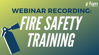 Fire Safety Awareness in the Workplace  Training Webinar [upl. by Esinek]