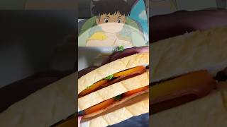 Ponyo loves ham 🥪sandwich from Studio Ghibli shorts studioghibli animefood [upl. by Christan635]