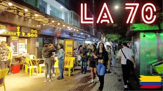 🇨🇴【4K】Rainy Saturday Night on La 70  Laureles  Walking Tour  Medellin Colombia 2023 [upl. by Conall198]